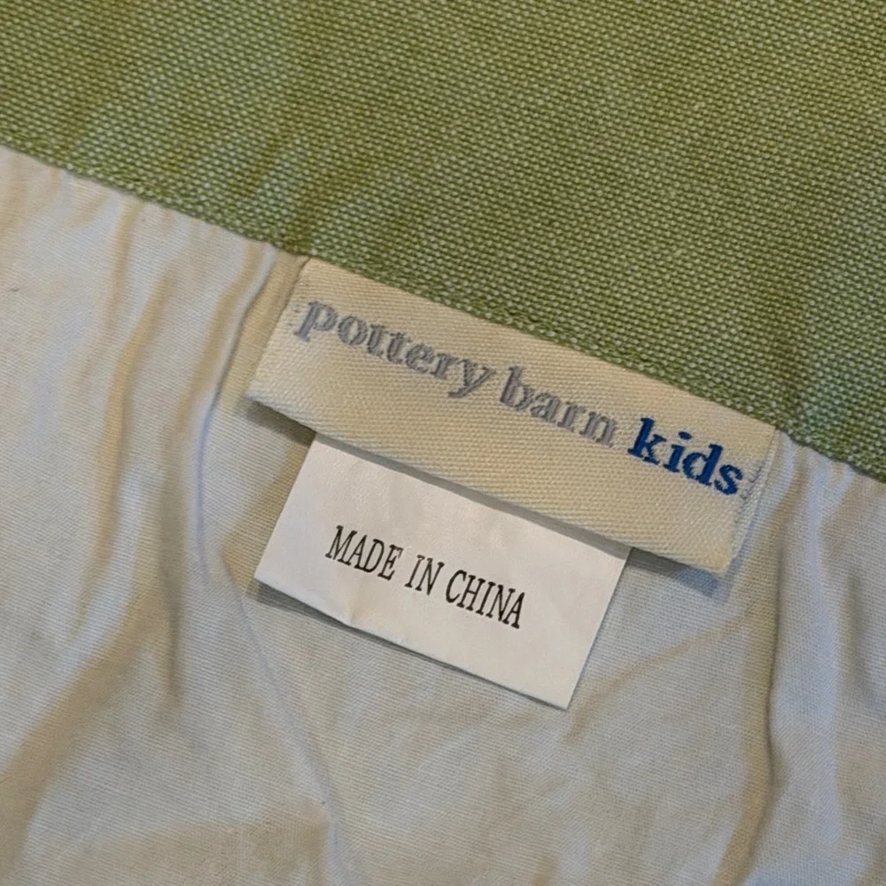 Pottery Barn Kids Daisy Garden Floral Applique Window Valance Set 3 Green 44x18